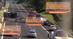 TEANO / CAIANELLO – Scontro fra camion e auto autostrada: traffico bloccato in direzione Sud (il vdeo)
